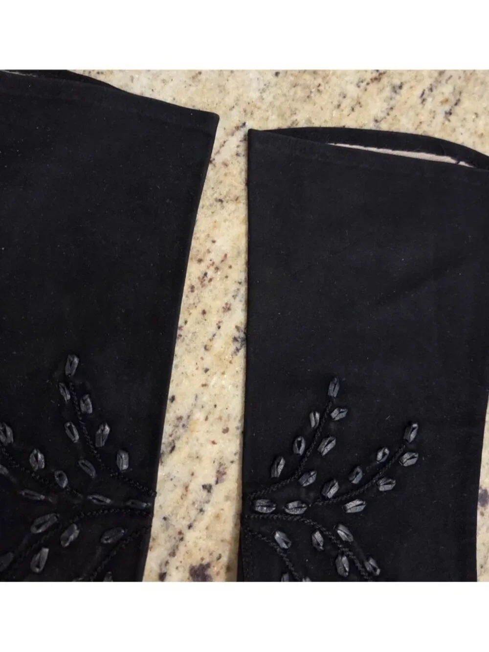 Vintage Womens Size M Black Suede Formal 12